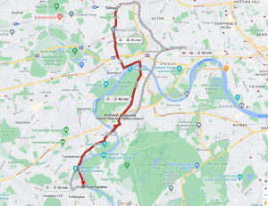 Guitar lessons Ealing bus map